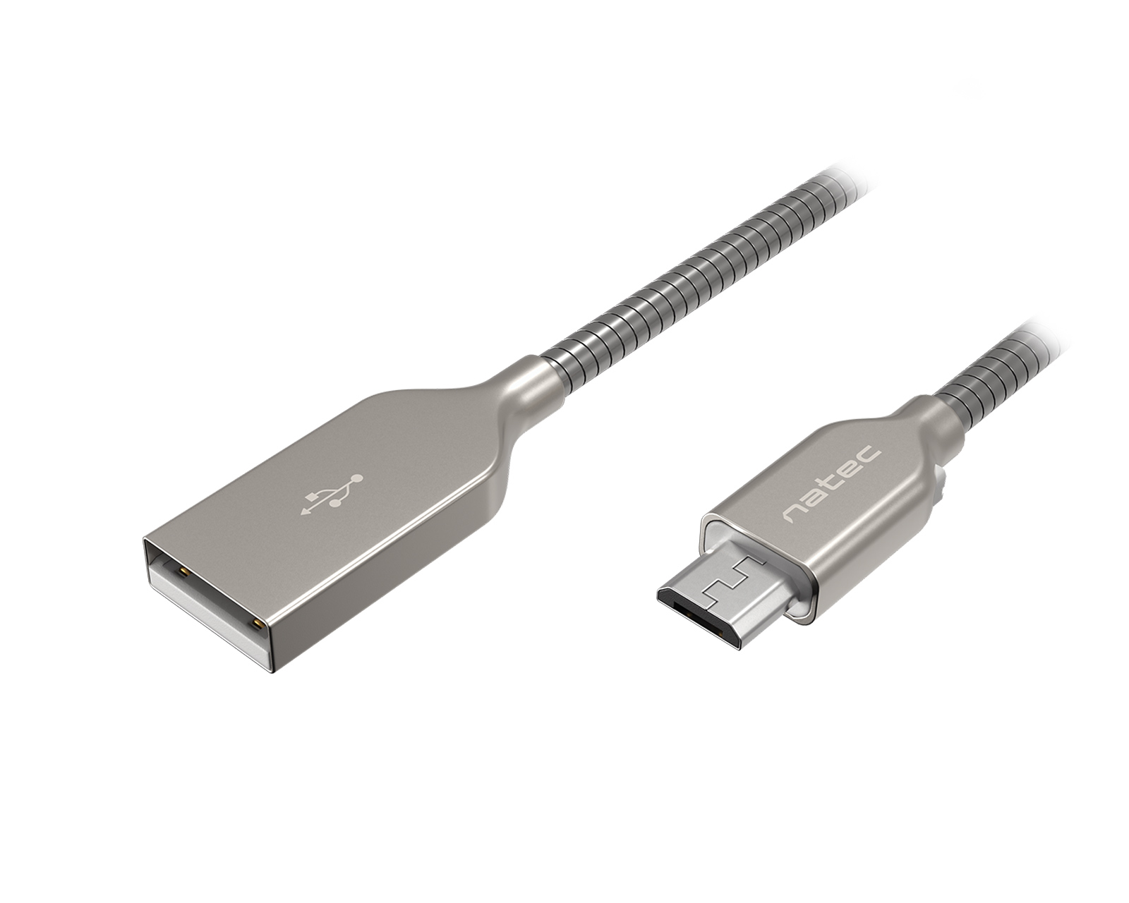 Natec Ladekabel Micro USB USB-A 2.0 - Silver 1m - MaxGaming.dk