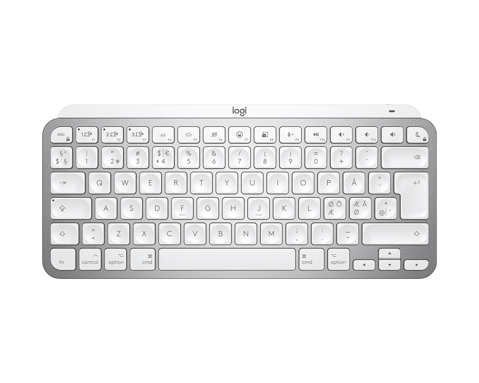 Logitech MX Keys Mini Wireless Keyboard for MAC - Trådløs Tastatur - Grey - MaxGaming.dk
