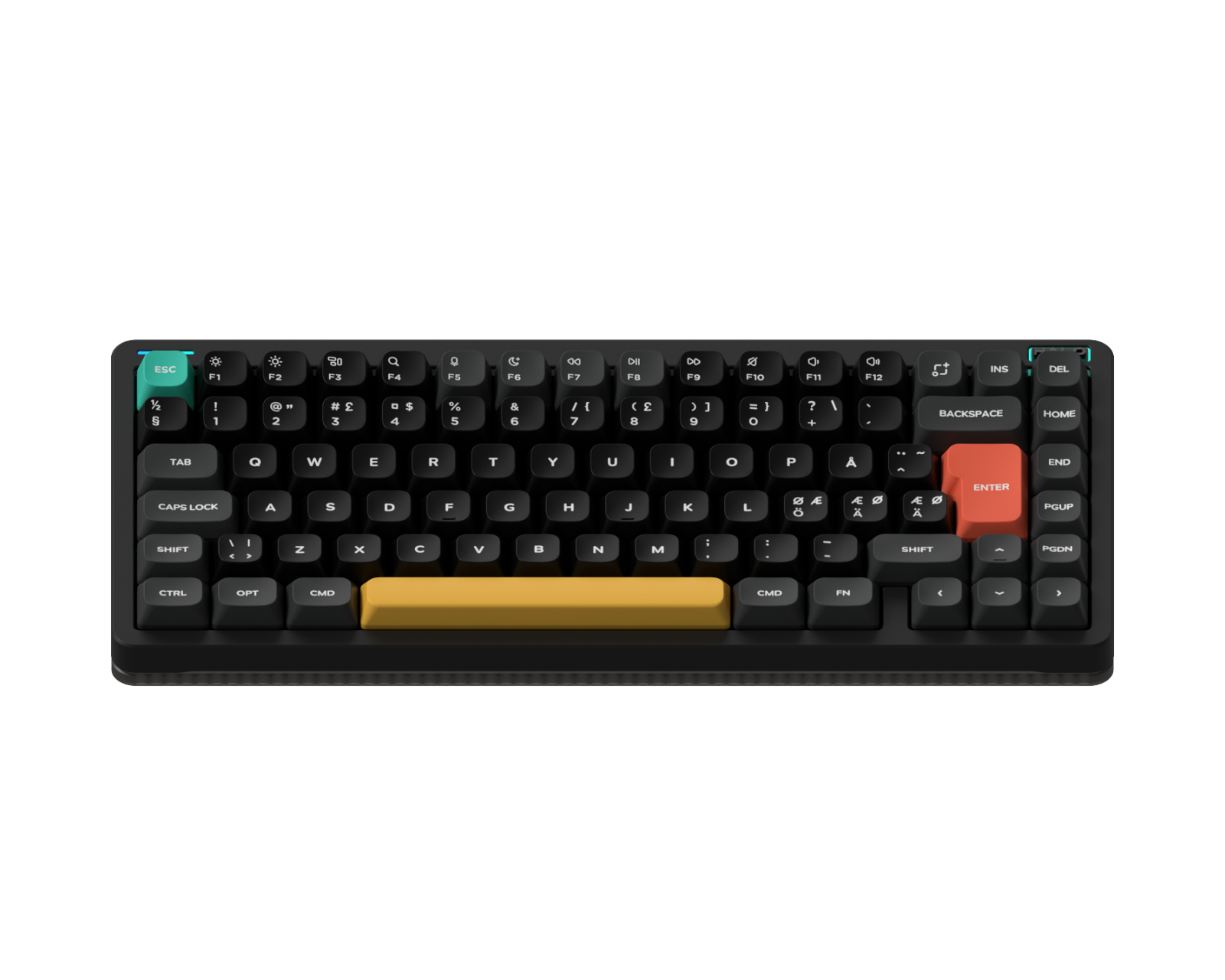 NuPhy Halo75 V2 Trådløst Tastatur – Obsidian Black [Lemon Switch