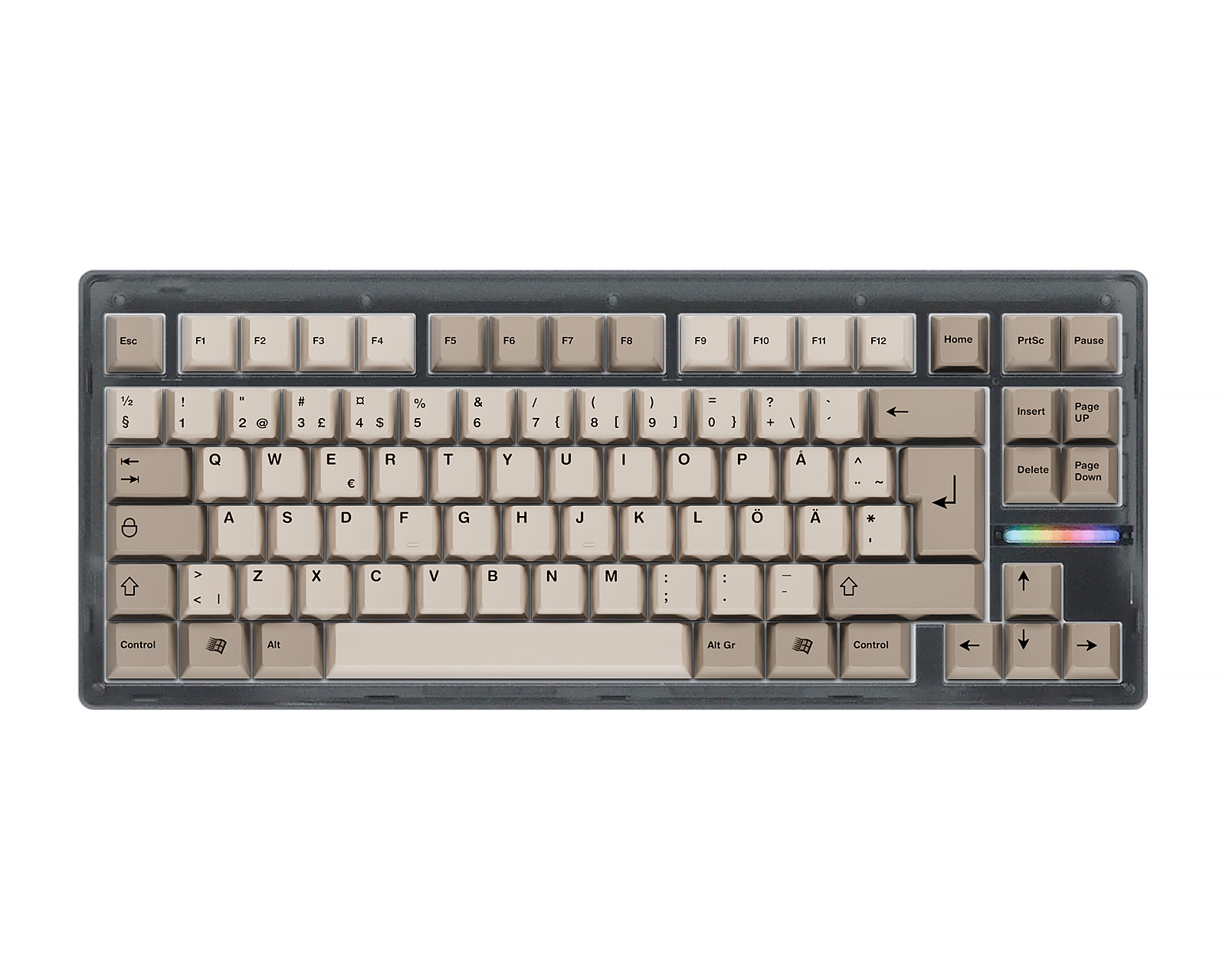 Wooting 80HE Ghost ISO + Retro Keycaps - MaxGaming.dk