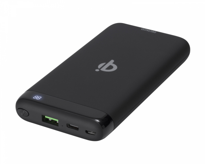 Deltaco 10000 mAh Powerbank med QI- och Hurtig Opladning