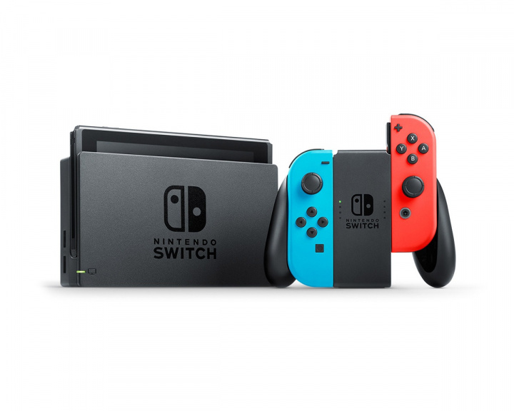 Nintendo Switch Konsol - Neon Rød & Blå