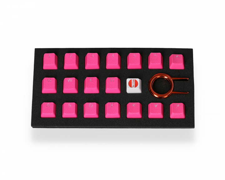 18-Key Gummi Double-shot Baggrundsbelyst Keycap-set - Lyserød i gruppen Computertilbehør / Tastatur og tilbehør / Keycaps hos MaxGaming (14824)