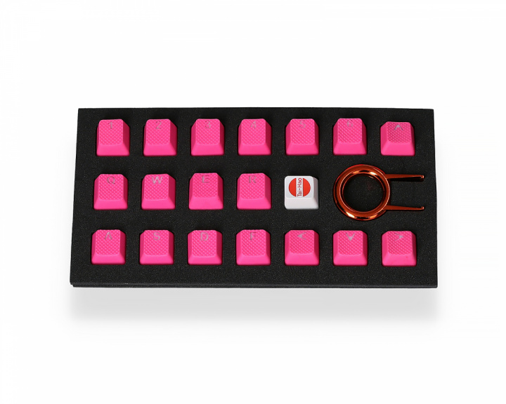 Tai-Hao 18-Key Gummi Double-shot Baggrundsbelyst Keycap-set - Lyserød