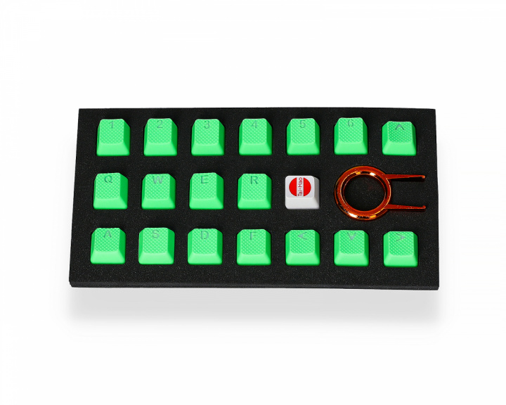 Tai-Hao 18-Key Gummi Double-shot Baggrundsbelyst Keycap-set - Neongrøn