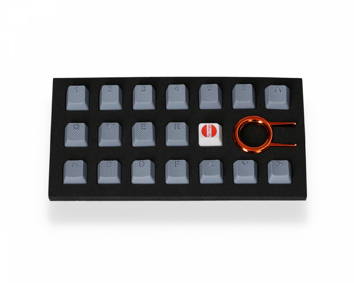 Tai-Hao 18-Key Gummi Double-shot Baggrundsbelyst Keycap-set - Grå