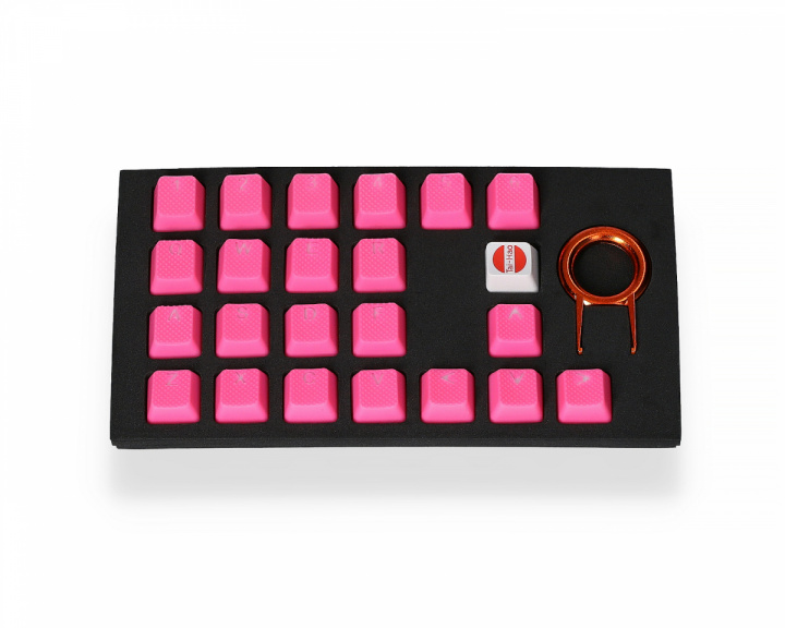 22-Key Gummi Double-shot Baggrundsbelyst Keycap-set - lyserød i gruppen Computertilbehør / Tastatur og tilbehør / Keycaps hos MaxGaming (15092)