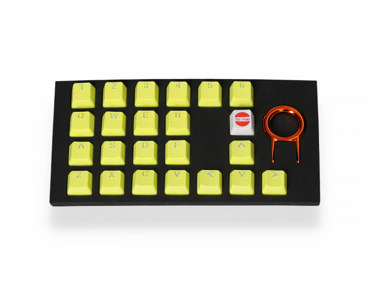 Tai-Hao 22-Key Gummi Double-shot Baggrundsbelyst Keycap-set - Gul