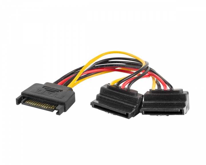 Lanberg 15-pin SATA (han) til 2x SATA (hun) Vinklet 15cm