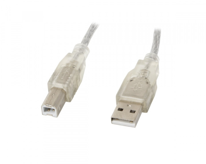 Lanberg USB-A til USB-B 2.0 Kabel Gennemsigtig (1.8 Meter)