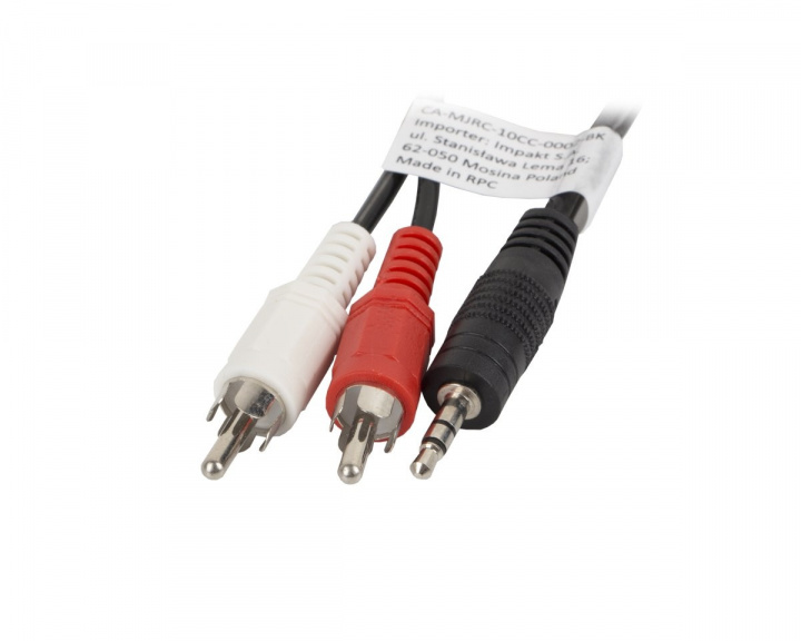 Lanberg lydkabel 3.5mm til 2xRCA (2 Meter) Sort