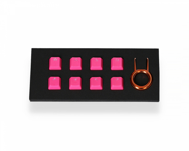 Tai-Hao 8-Key Gummi Double-shot Backlit Keycap Set - Neon Lyserød
