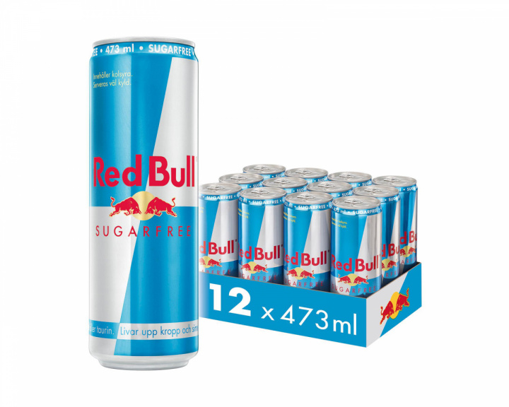 Red Bull 12x Energi Drik, 473 ml, Sukker Fri