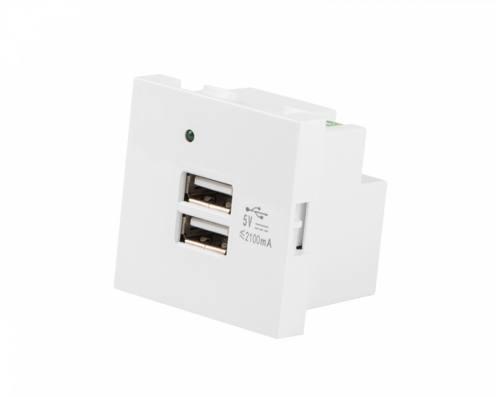 Lanberg AC Stikkontakt USB - Hvid