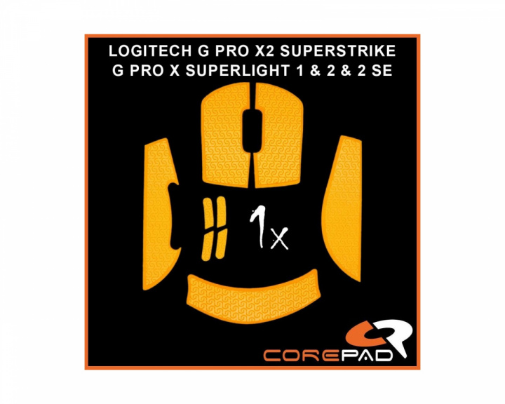 Corepad Soft Grips til Logitech G PRO X SUPERLIGHT 1 / 2 / 2 SE & X2 SUPERSTRIKE - Orange