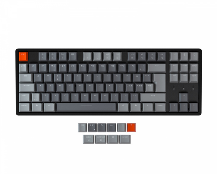 Keychron K8 RGB Trådløs Aluminium Hotswap TKL Tastatur [Gateron Brown]