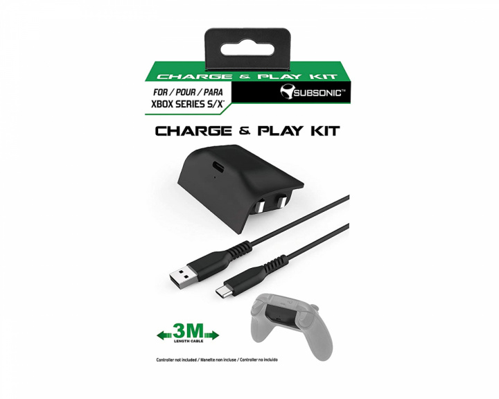 Subsonic Charge & Play Kit til Xbox Series Controller - Sort