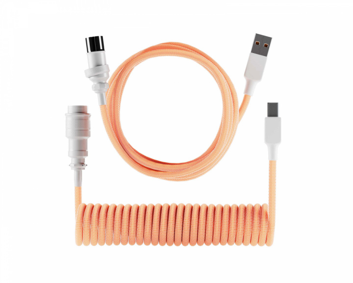 MaxMount Electroplating Aviator Coiled Cable USB-C - Orange/Hvid