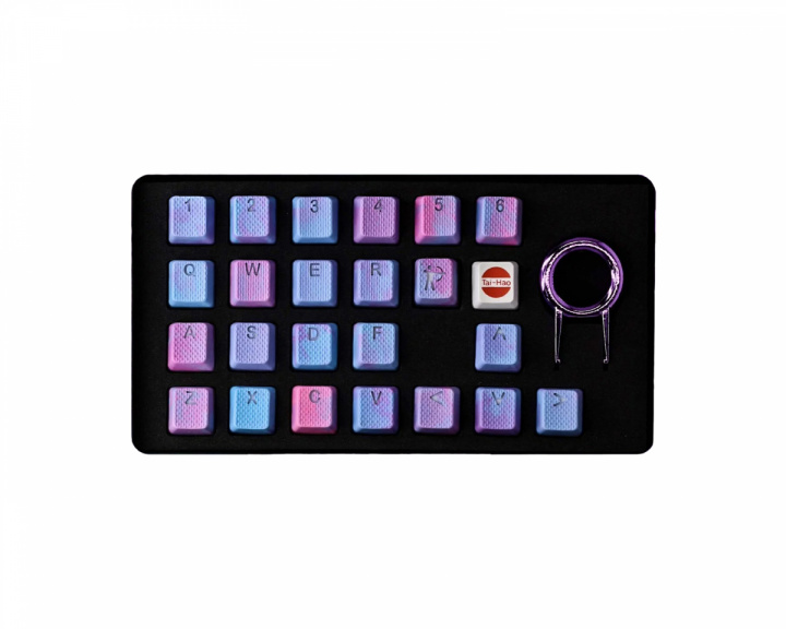 Tai-Hao 23-key Gummi Keycap-set Backlit Mark II - Pink & Blue Camo