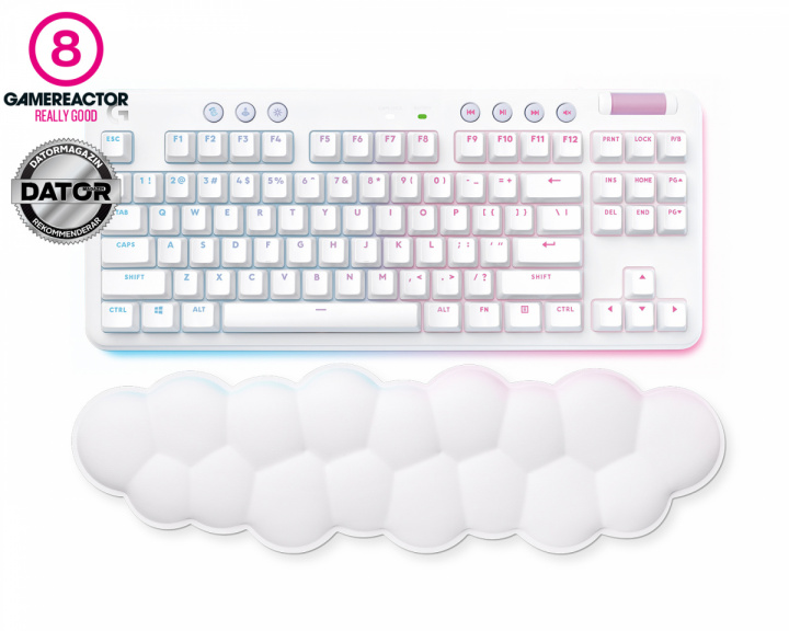 Logitech G715 Trådløs Gaming Tastatur RGB TKL [GX Brown] - Off White