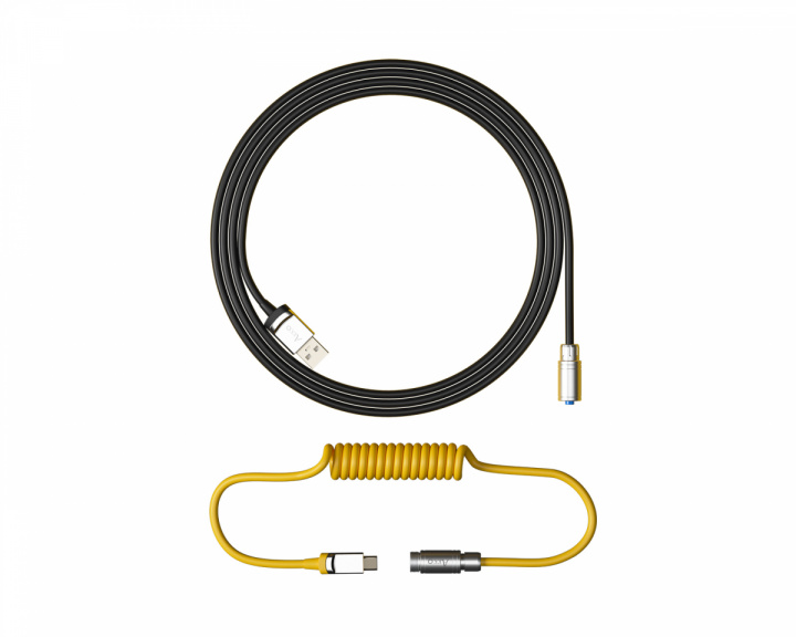 Akko Custom Coiled Aviator Cable V2 Black & Gold - USB-C Kabel - Sort/Guld