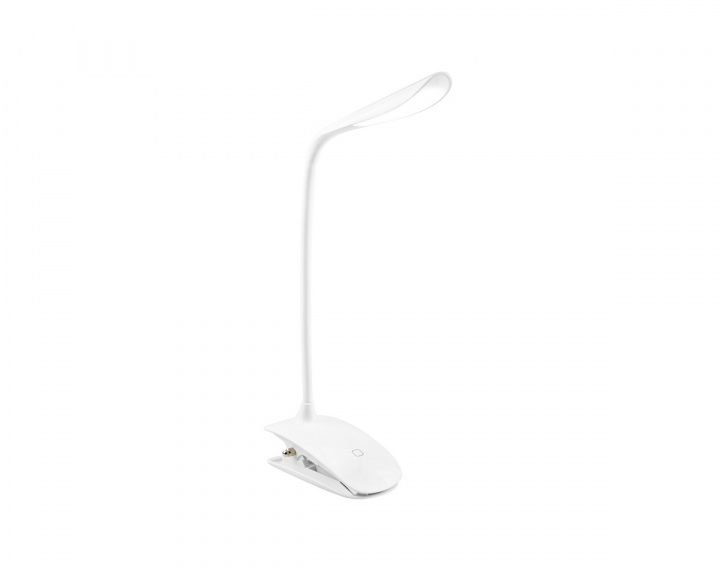 Colorway LED Table Lamp Flexible & Clip with built-in battery - Hvid klemspot