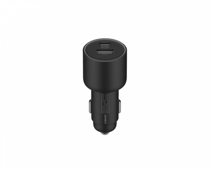 Xiaomi Mi 67W Dual-Port Car Charger (USB-A + Type-C) - Sort Hurtig Oplader til Bil