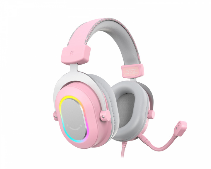 Fifine H6 USB 7.1 Gaming Headset RGB - Lyserød