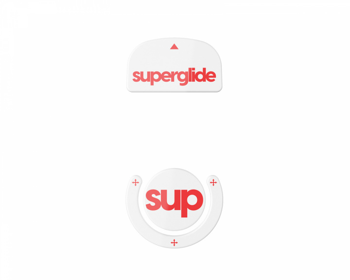 Superglide Version 2 Glas Skates til Logitech G Pro X Superlight - Hvid/Rød