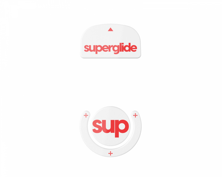 Superglide Version 2 Glas Skates til Logitech G Pro X Superlight - Hvid/Rød