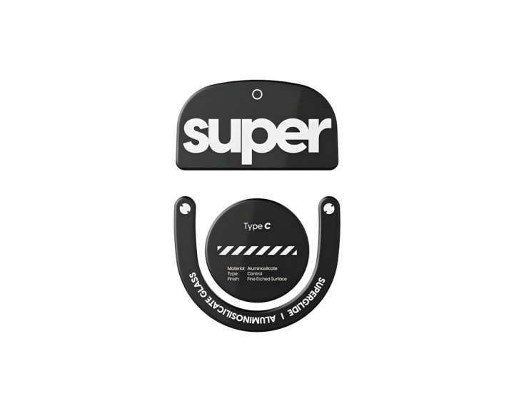 Superglide Type‑C Version 2 Glas Skates Logitech Superlight 2 / X2 Superstrike – Sort