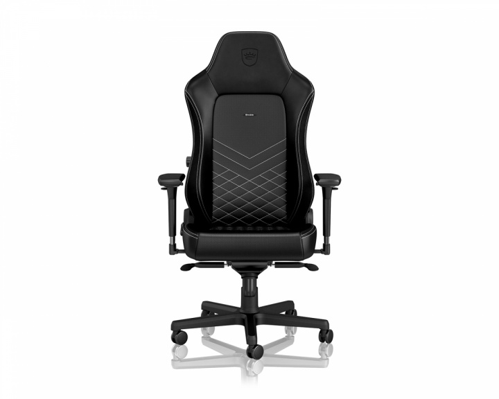 noblechairs HERO PU-Leather - Sort / Platin-Hvid