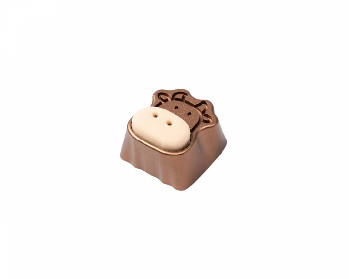 Keychron Cute Cow Silicone Aluminum Alloy Artisan Keycap - Brun