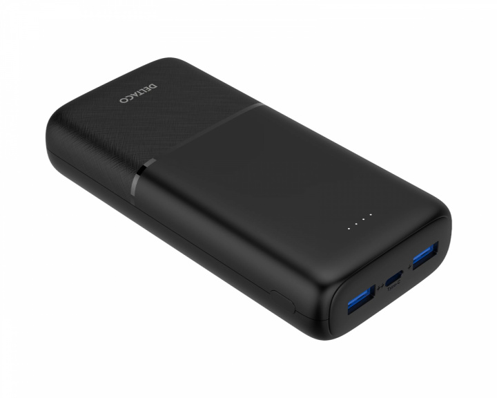 Deltaco Hurtig Opladning 20.000 mAh Powerbank - Sort