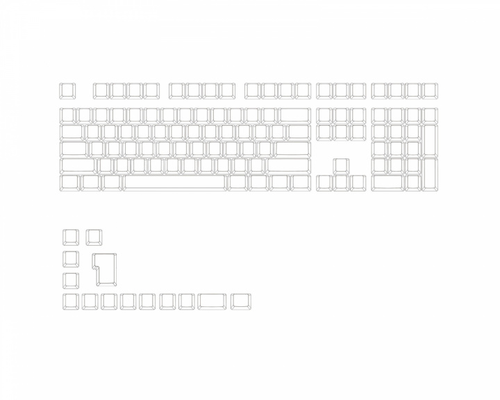 Ducky Blank PBT Keycap Set MDA Profile - Hvid