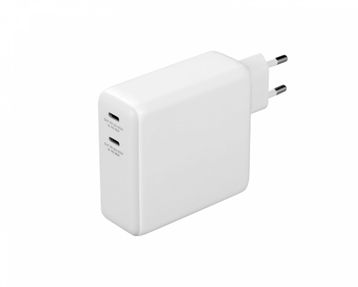 Deltaco USB-C Vægoplader og Powerbank 9600 mAh - Hvid