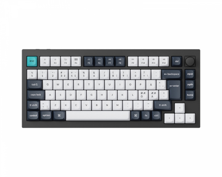 Keychron V1 Max 75% QMK/VIA RGB Hotswap Trådløs Tastatur [Gateron Jupiter Brown] - ISO