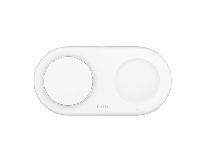 Belkin Boost Charge Pro 2-in-1 Qi2 Magnetisk Ladeplade - Hvid