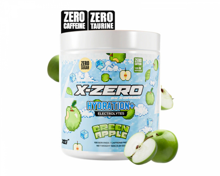 X-Gamer X-Zero Hydration+ Green Apple - 100 Portioner