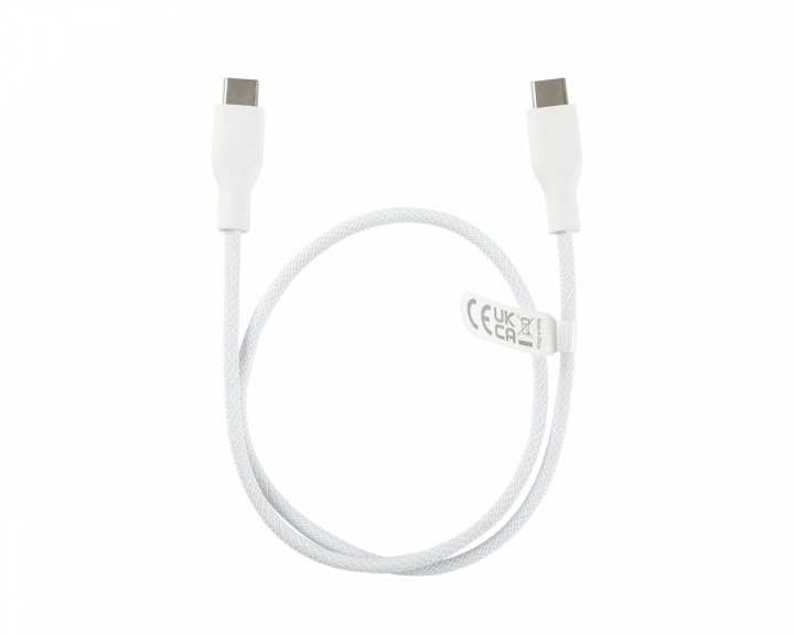 Deltaco 60W USB-C til USB-C Ladekabel - Hvid - 0.5 m