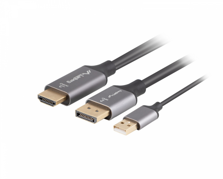 Lanberg HDMI til DisplayPort Kabel 4K Sort - 1.8m