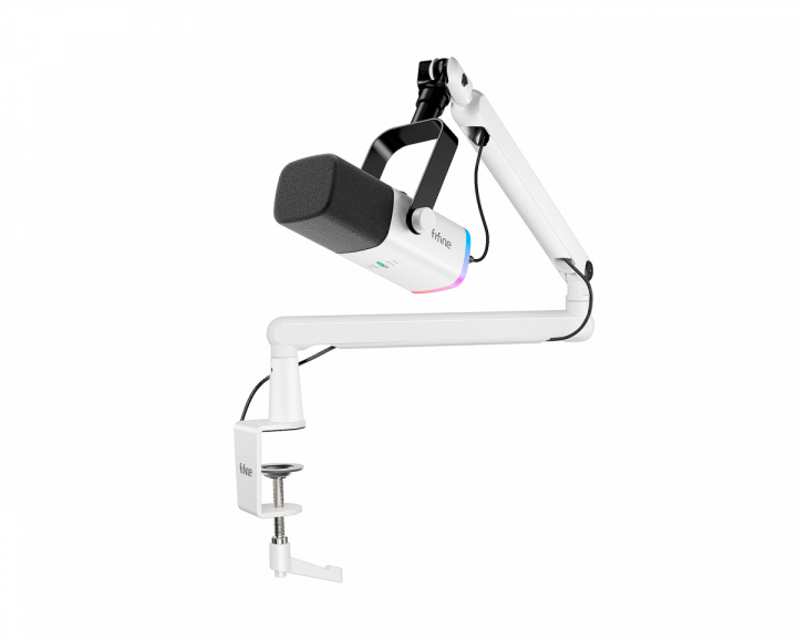 Fifine TAM8 Dynamisk Mikrofon med Mikrofonstativ - Hvid