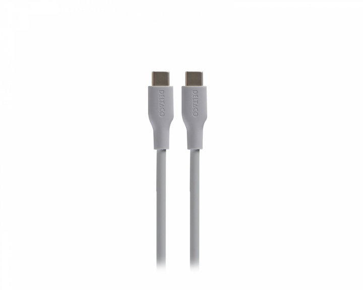 Deltaco USB-C Ladekabel 60W Silikone - Grå - 1,5m