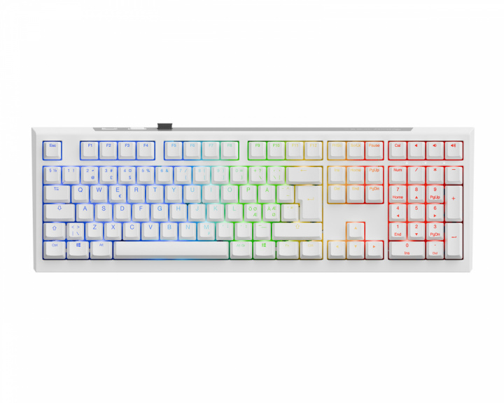 Ducky One X Fullsize Trådløst Gaming Tastatur - Hvid