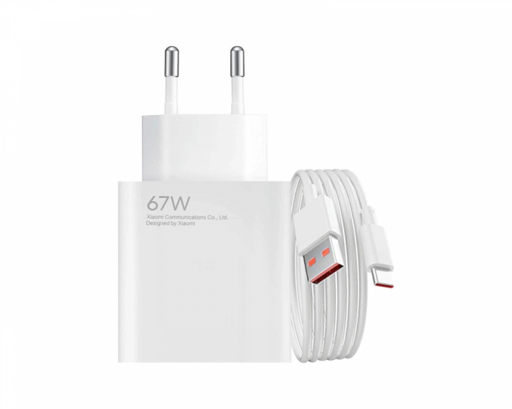 Xiaomi 67W HyperCharge Combo Oplader USB-A - Hvid