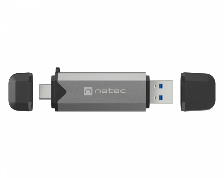 Natec Scarab 3 Kortlæser SD/MICRO SD USB 3.1 (USB-A & USB-C) - Sort