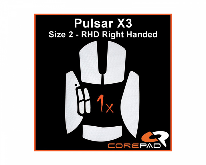 Corepad Soft Grips for Pulsar X3 RHD - Hvid
