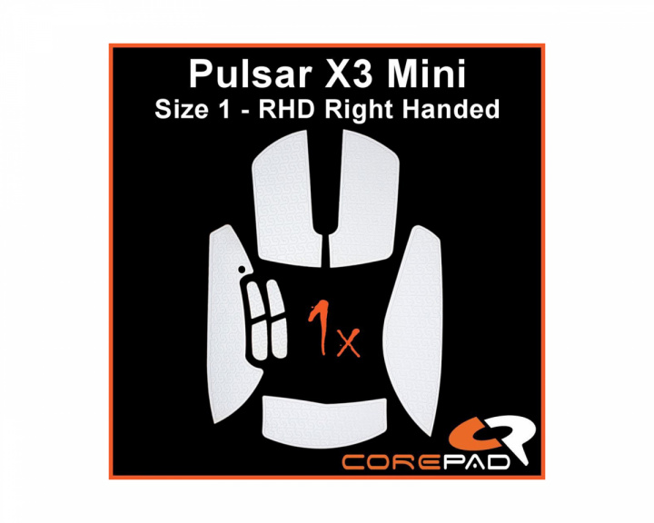 Corepad Soft Grips for Pulsar X3 Mini RHD - Hvid