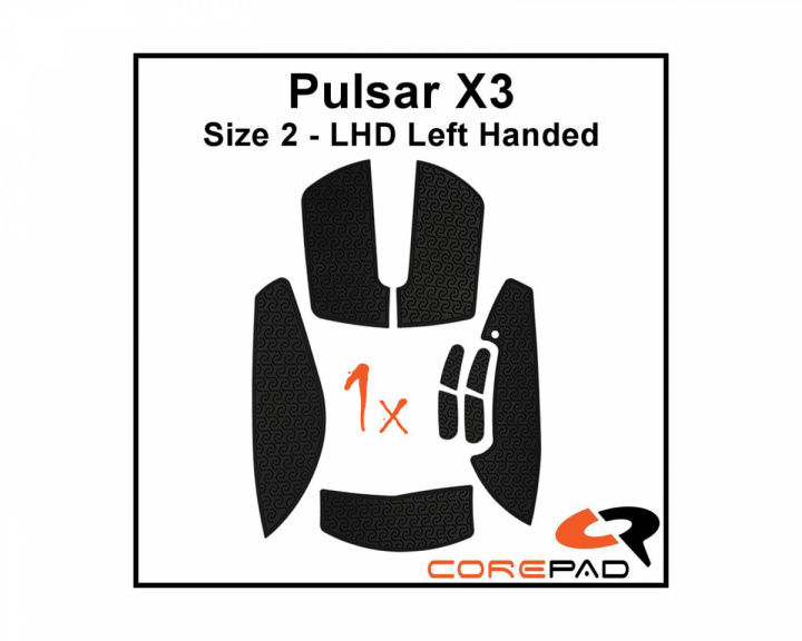 Corepad Soft Grips for Pulsar X3 LHD - Sort