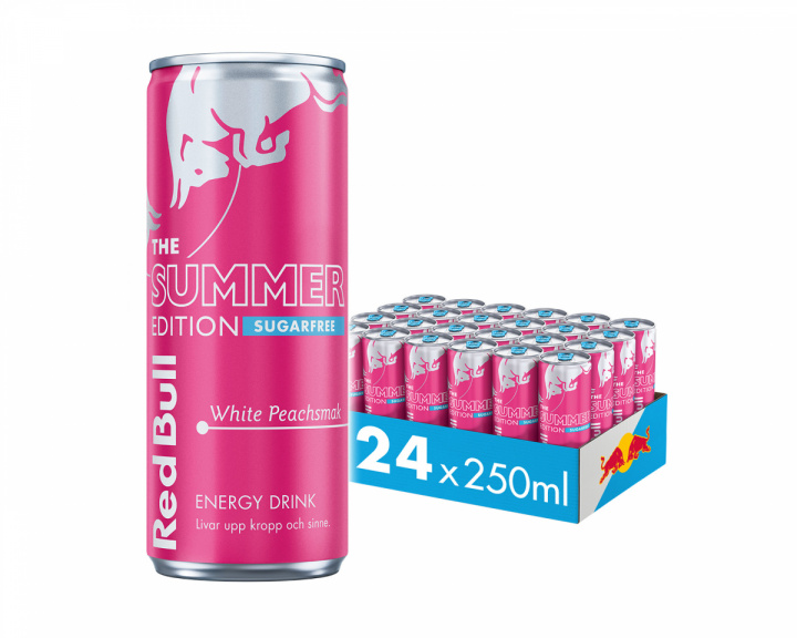 Red Bull Summer Edition Sugarfree 250ml (White Peach) - 24-Pack